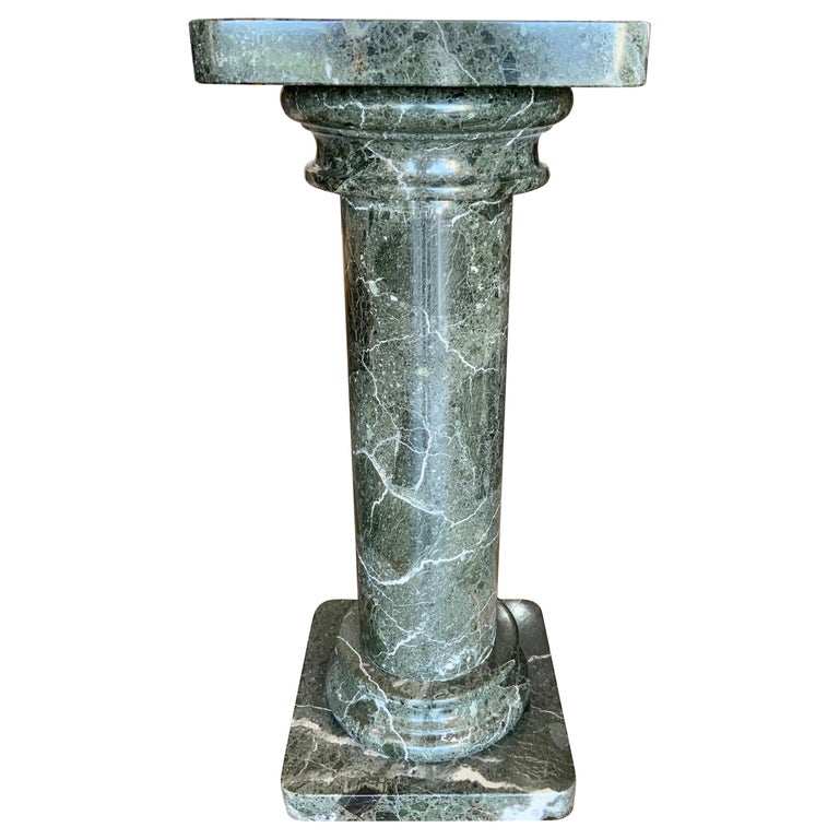 19th Century "Vert de Mer" Marble Pedestal from France For Sale at 1stDibs