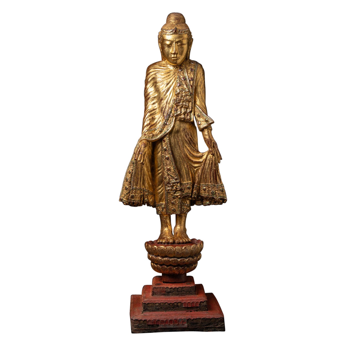 19th century Very beautiful and special Burmese Mandalay Buddha statue from Burm