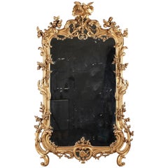 19th Century Very Large Giltwood Mirror in Louis XV Style