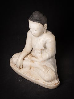 19th century Very nice antique marble Burmese Buddha statue