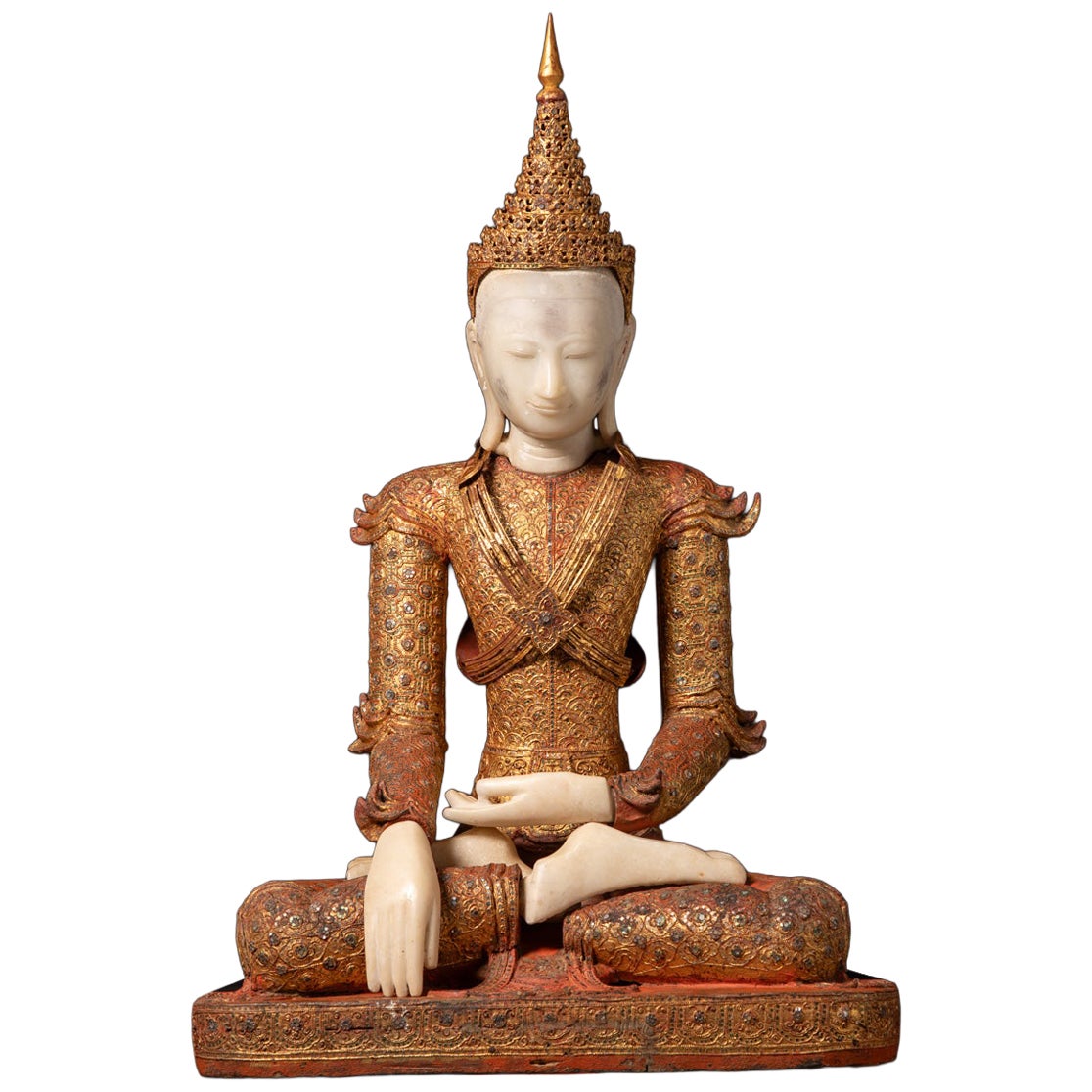 XIXe siècle : très belle et imposante statue de Bouddha birmane provenant de Birmanie