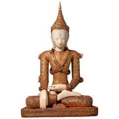 19th century Very special large Burmese Buddha statue from Burma