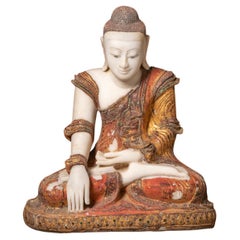 19th century Very special marble Burmese Buddha statue from Burma