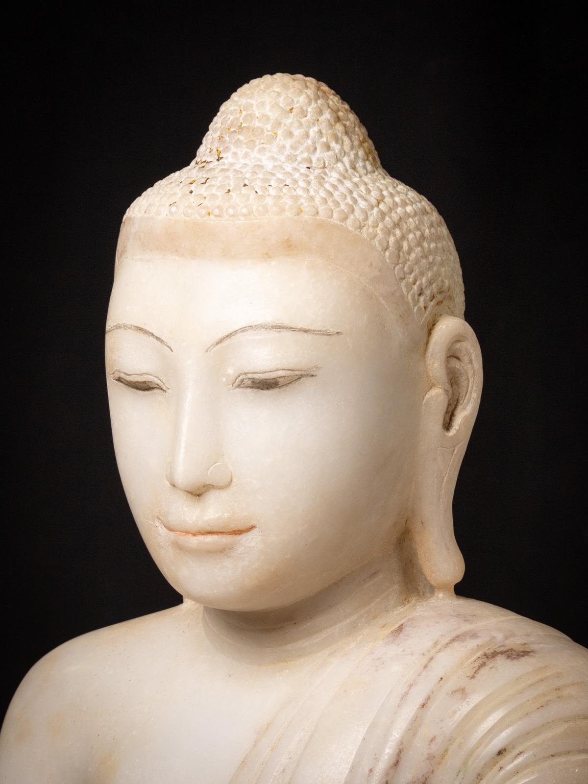 Marble 19th century Very special marble Burmese Buddha statue in Bhumisparsha Mudra For Sale