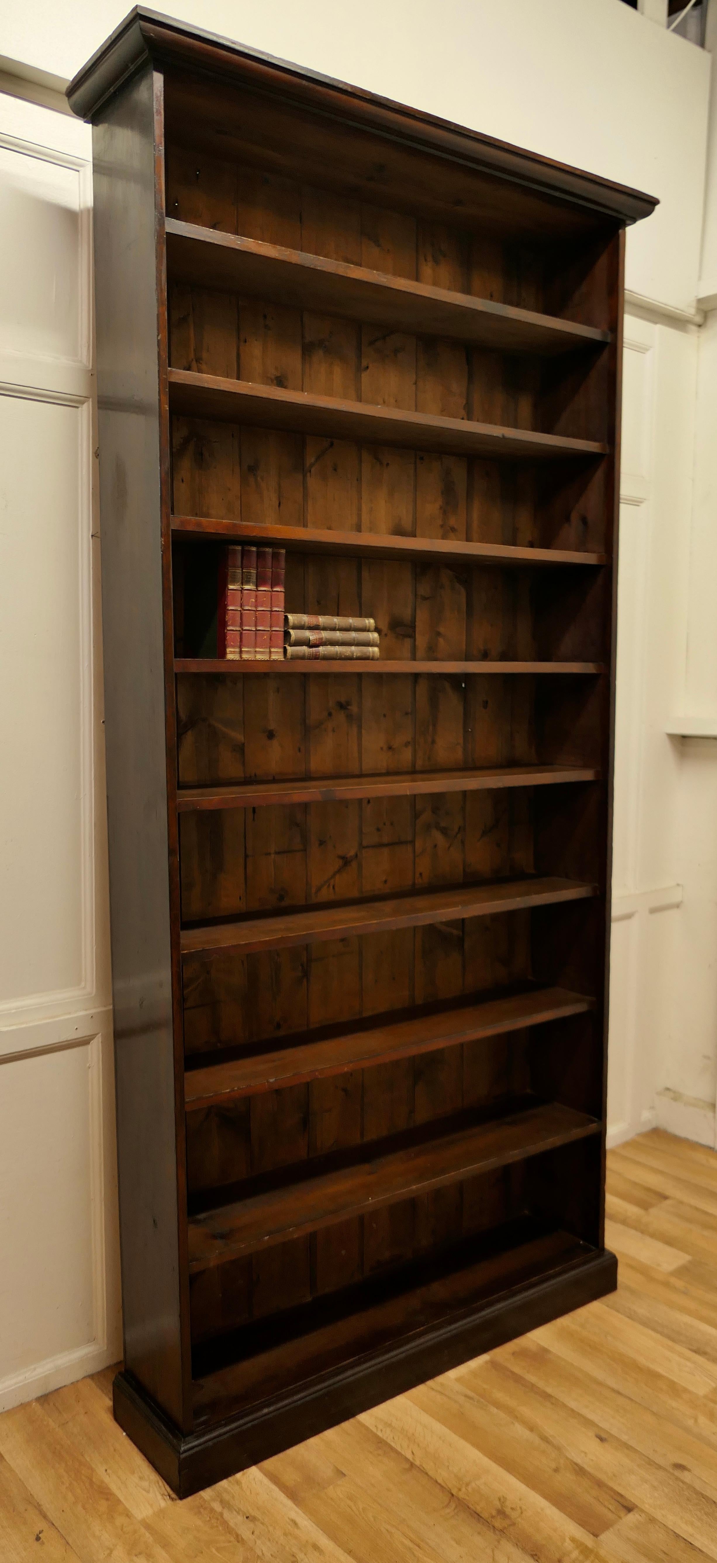 19th Century Very Tall Open Book Case, in Dark Pine 2