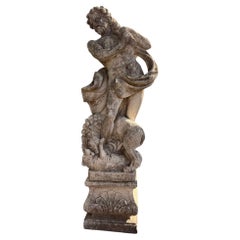 19th Century Vicenza Stone Sculpture of Hercules with Animals