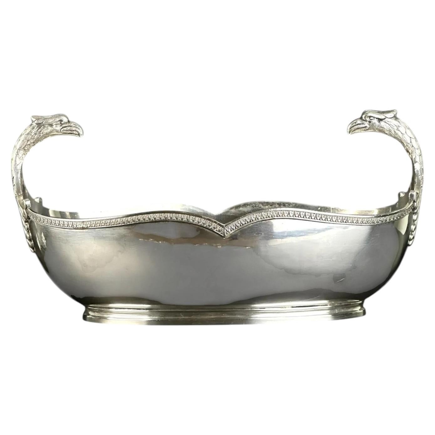 19th Century, Victor Saglier for Phénix Silver-Plated Centerpiece Basket - 12.2"