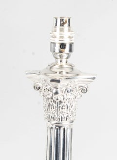 19th Century Victorian Adam Revival Corinthian Column Table Lamp