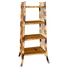 19th Century Victorian Aesthetic Movement Burnt Bamboo Etagere Shelf