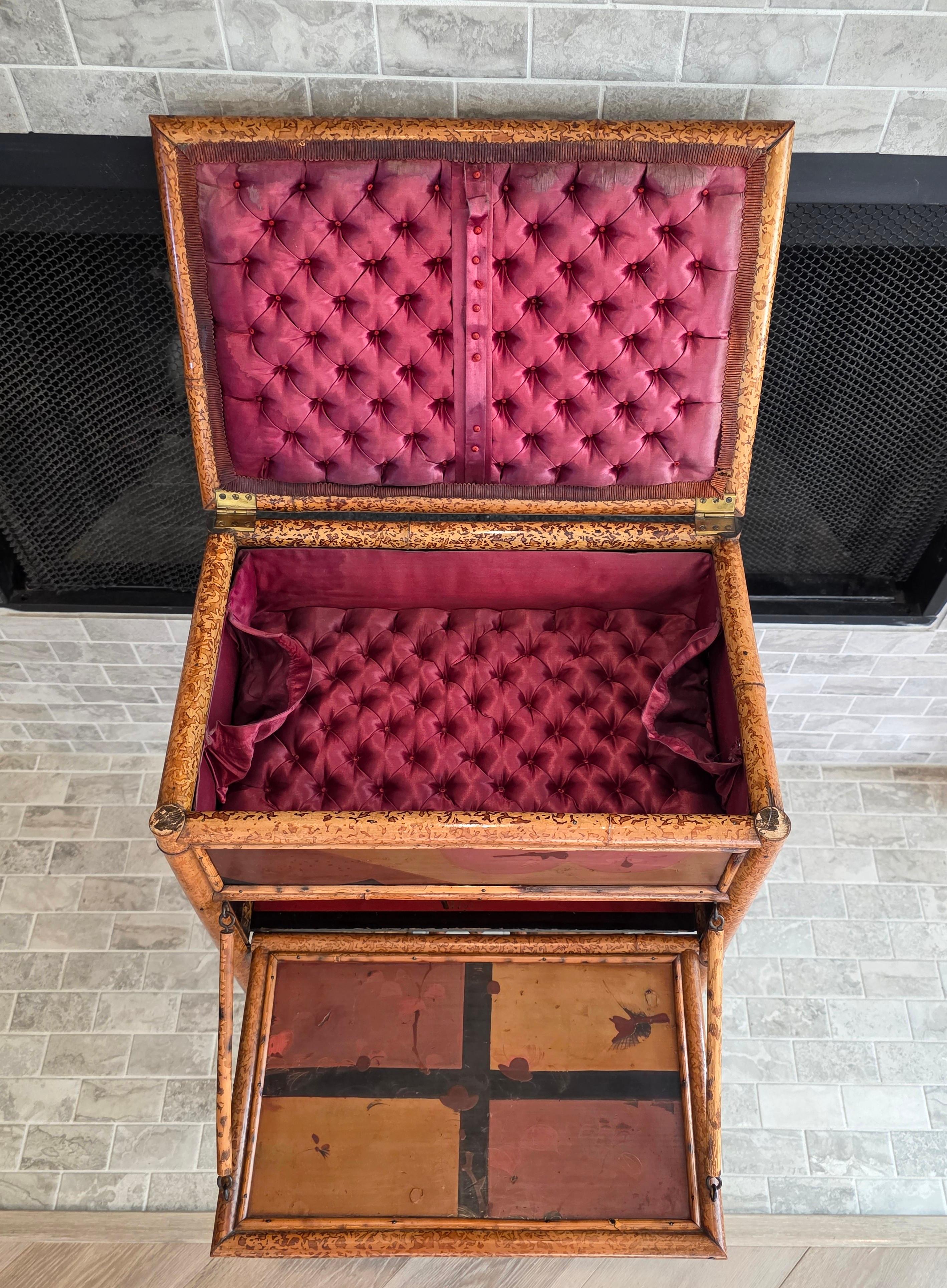 Table d'appoint en bambou pour la couture, 19e siècle, Aesthetic Movement, Chine en vente 5