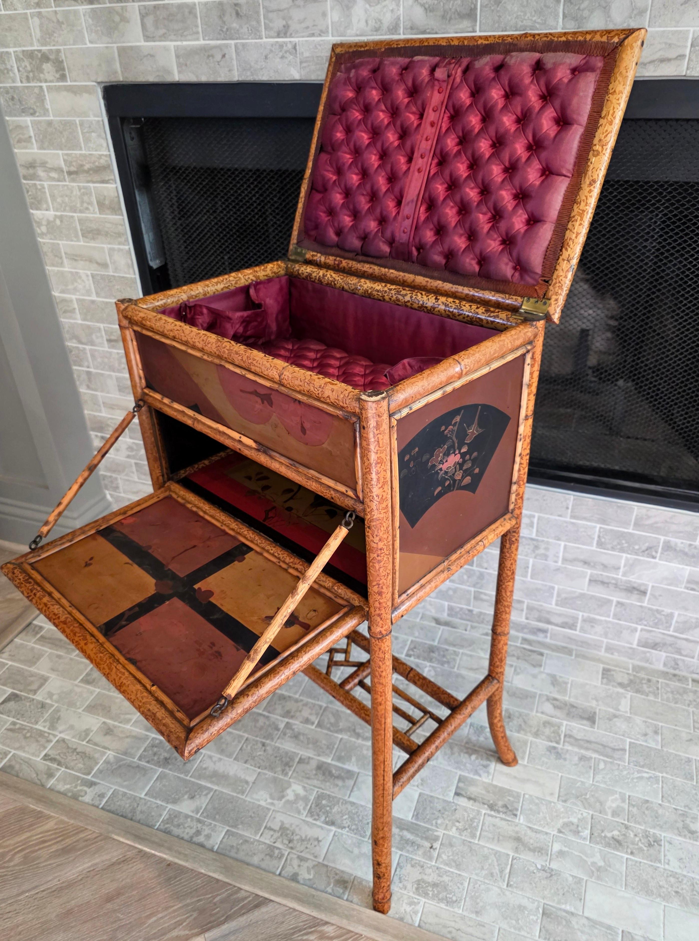 Table d'appoint en bambou pour la couture, 19e siècle, Aesthetic Movement, Chine en vente 12