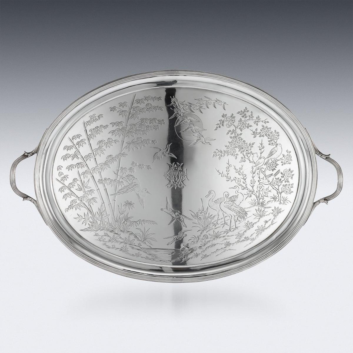 Argento 925 Servizio da tè in argento dell'Aesthetic Movement vittoriano del XIX secolo, circa 1880 in vendita