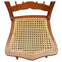 19th Century Victorian American Maple Spindle Back and Cane Seat Chair