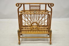 19th Century Victorian Antique Bentwood Stick and Ball Drop Side Magazine Rack