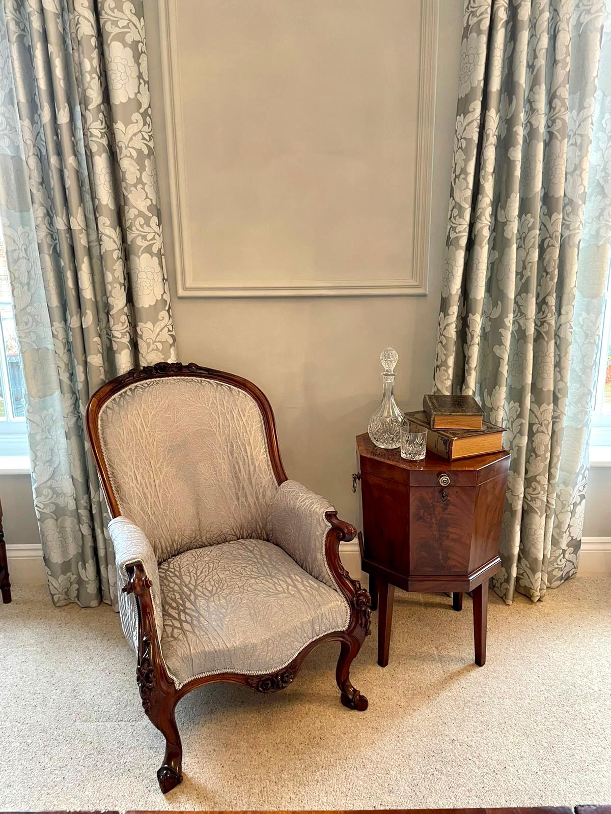 19th Century Victorian Antique Mahogany Carved Library Chair 5