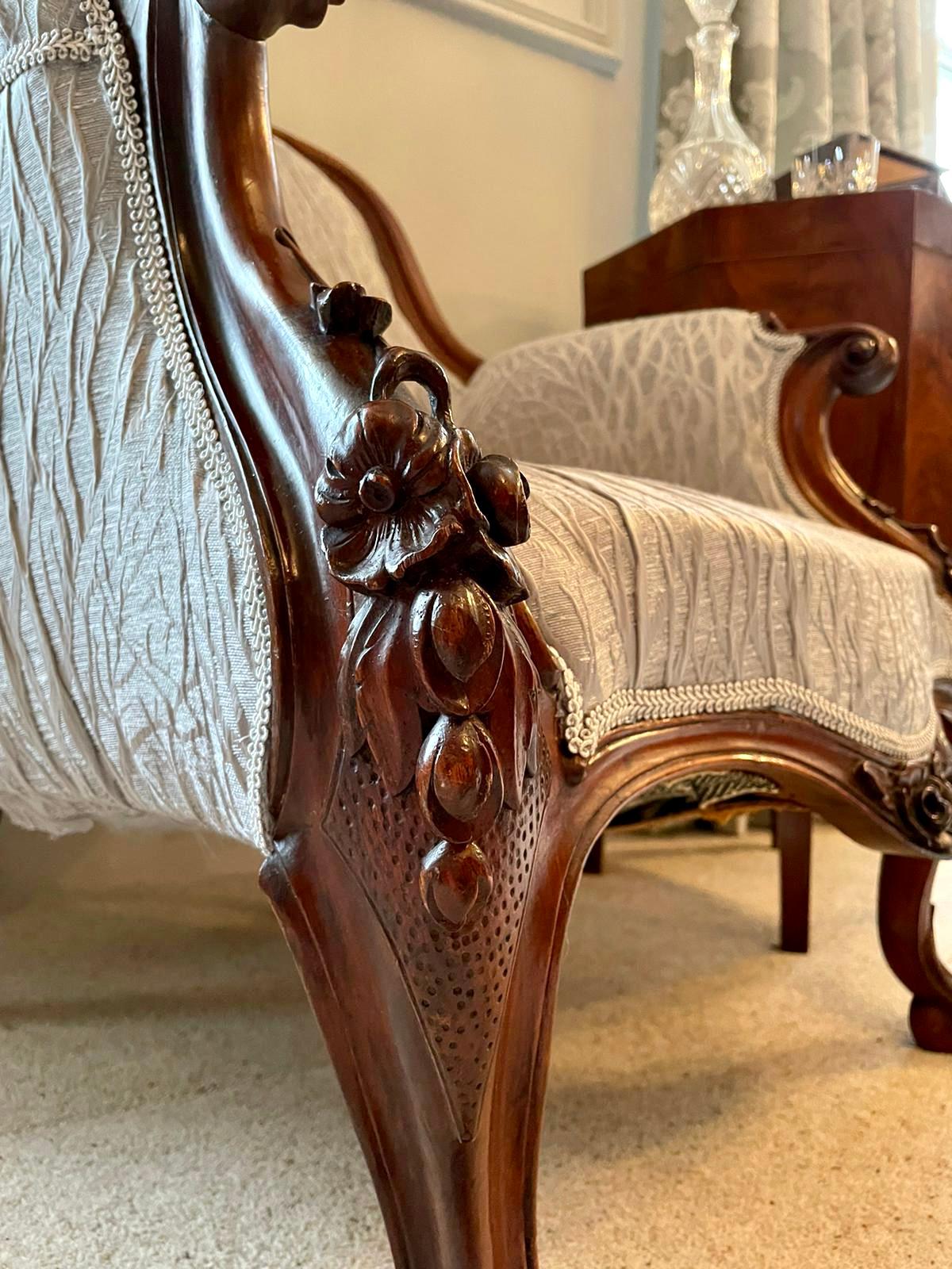 Other 19th Century Victorian Antique Mahogany Carved Library Chair