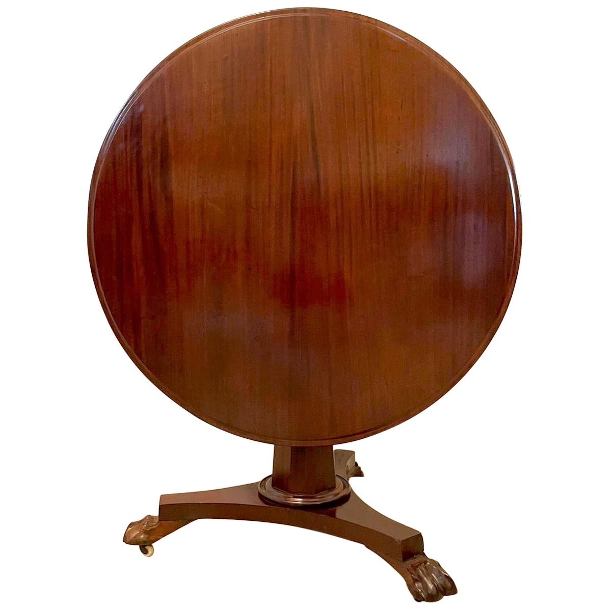 19th Century Victorian Antique Mahogany Circular Centre Table