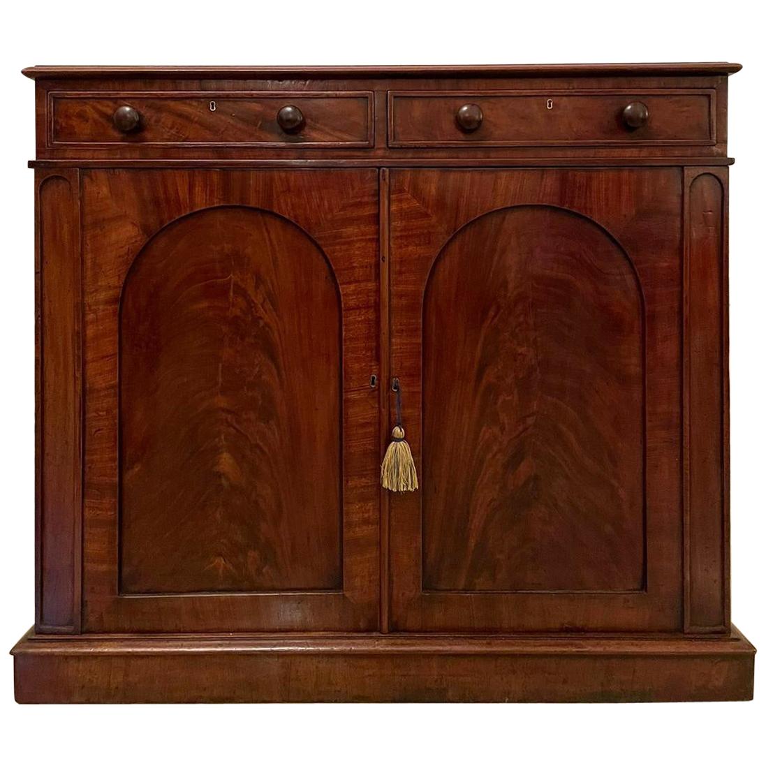 19th Century Victorian Antique Mahogany Side Cabinet