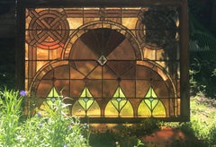 19th Century Victorian Antique Stained Glass Window