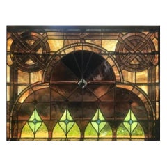 19th Century Victorian Antique Stained Glass Window
