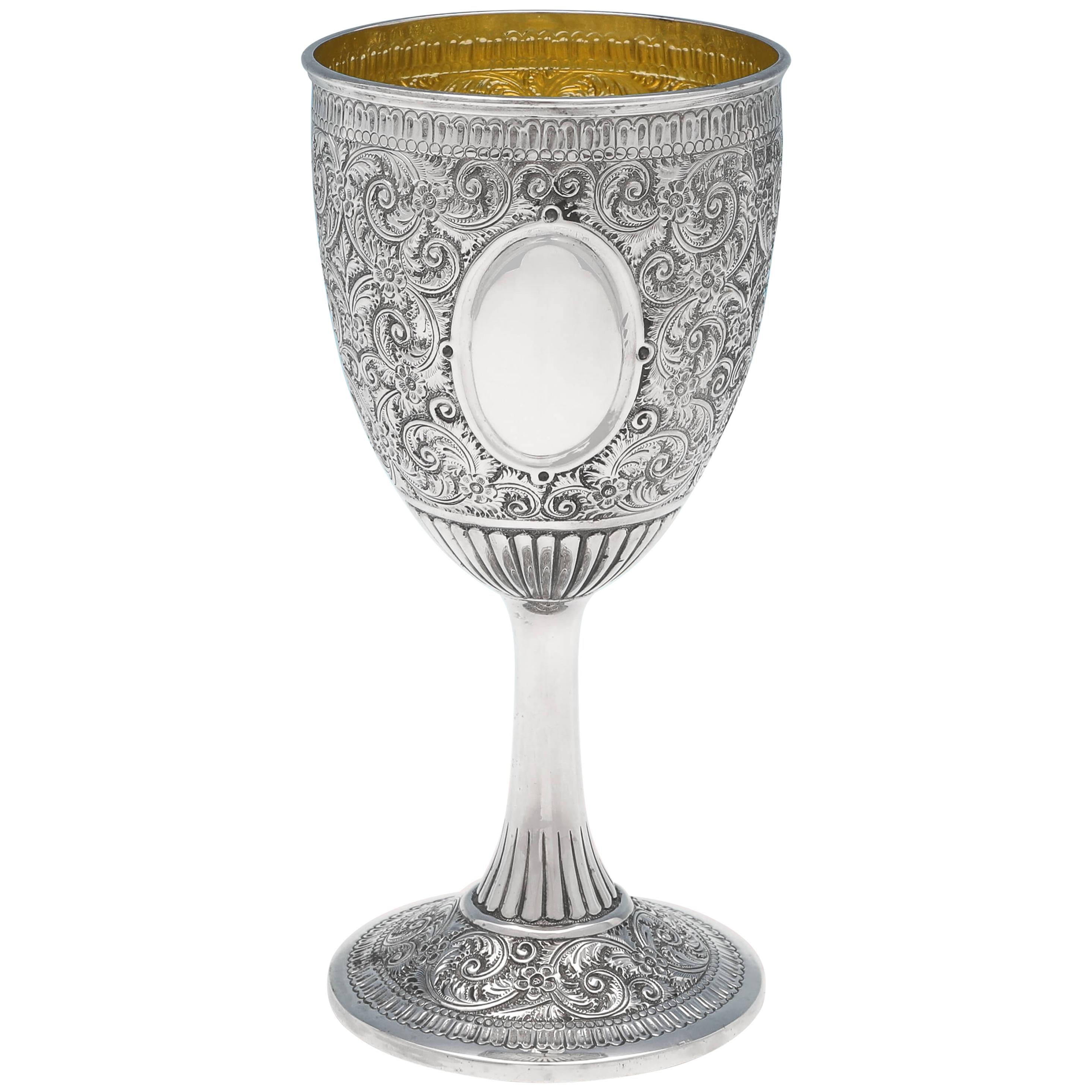 19th Century Victorian Antique Sterling Silver Goblet from 1881