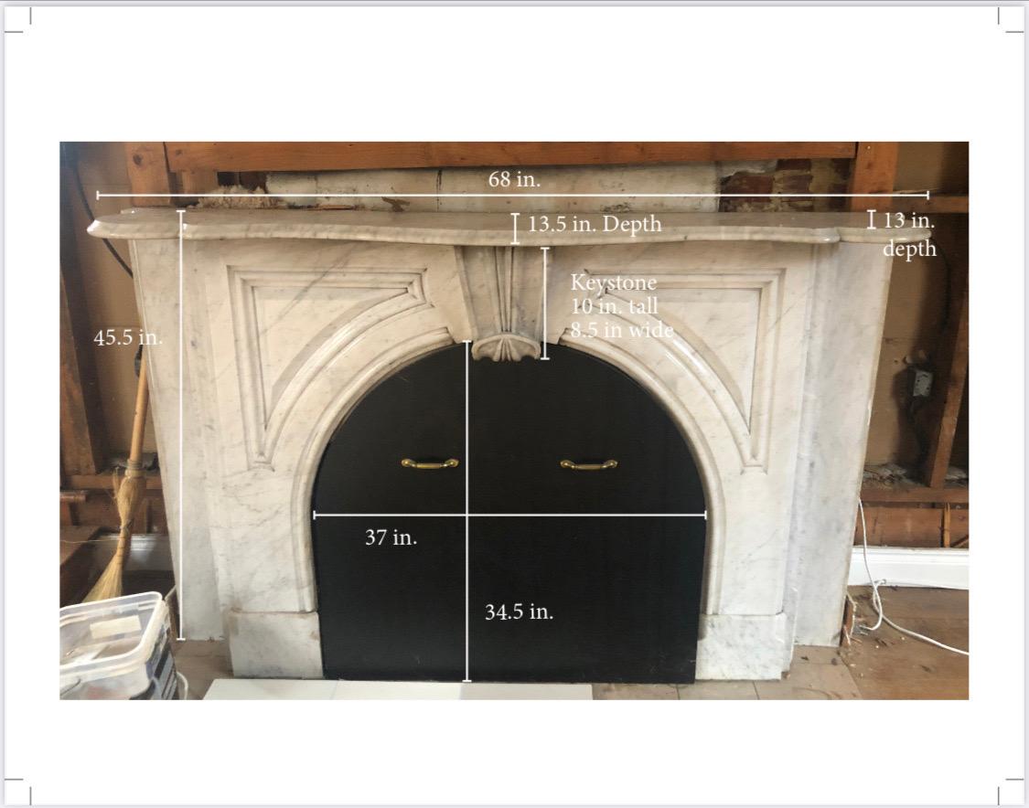 19th Century Victorian Arched Carrara Marble Mantel, Crated for Shipment 5