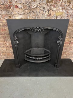 19th Century Victorian Arched Cast-Iron Fireplace Insert