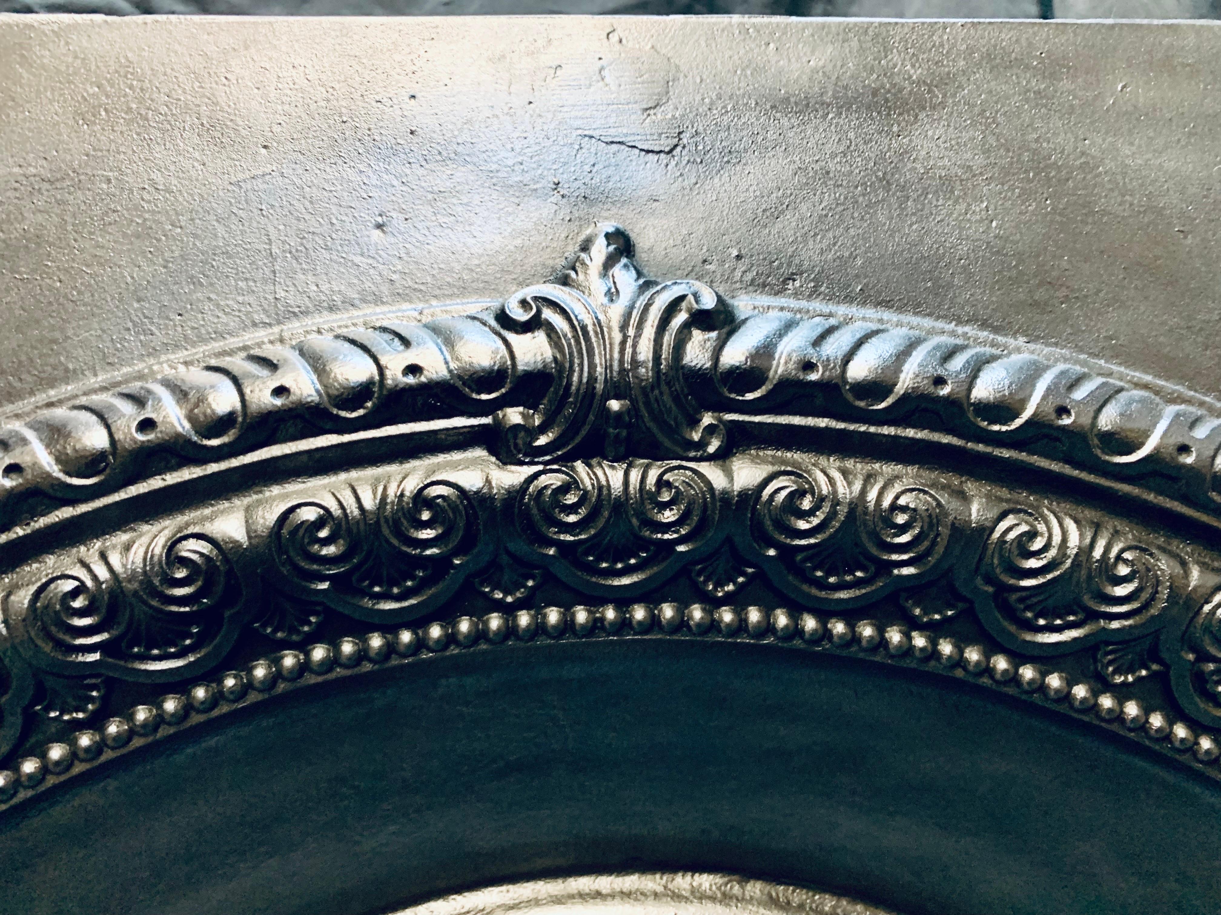 Late 19th Century 19th Century Victorian Arched Cast Iron Fireplace Insert.  For Sale