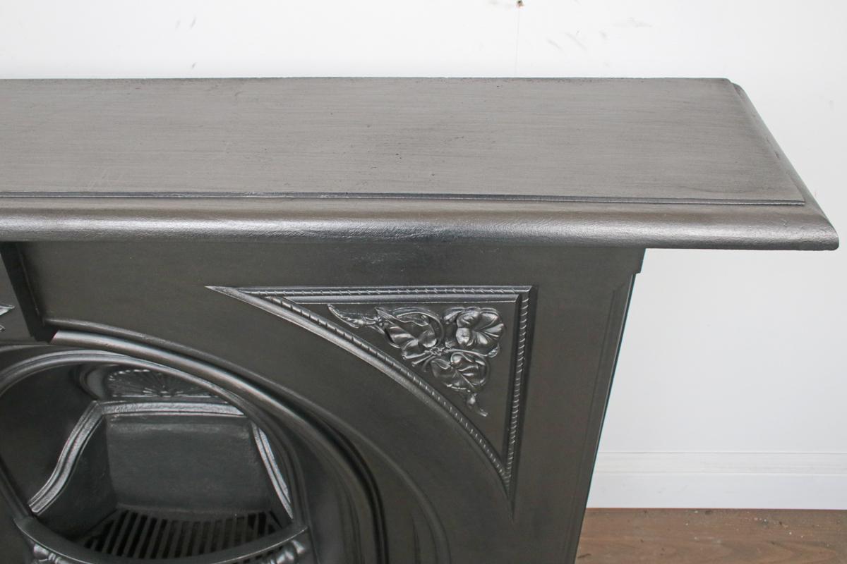 19th Century Victorian Arched Cast Iron Fireplace Surround 1