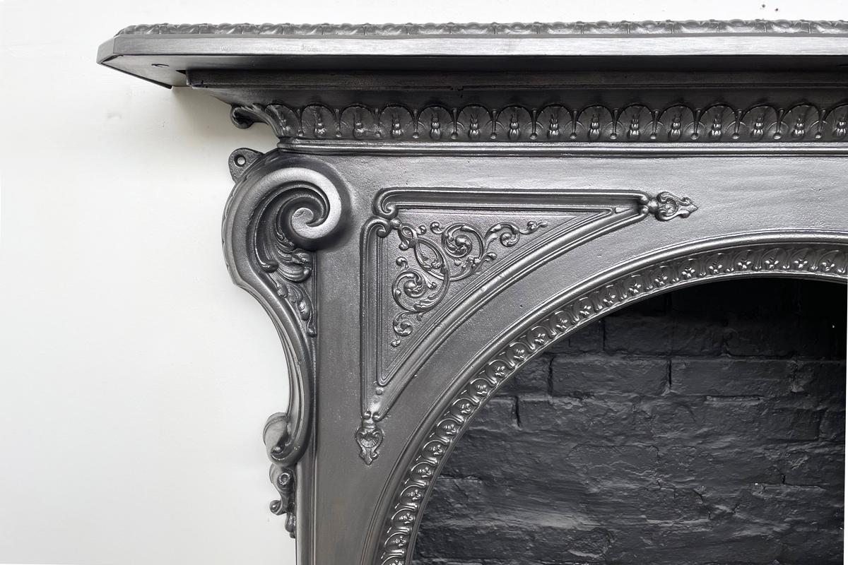 19th Century Victorian Arched Cast Iron Fireplace Surround 1