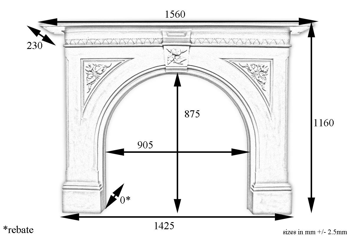 19th Century Victorian Arched Cast Iron Fireplace Surround 6