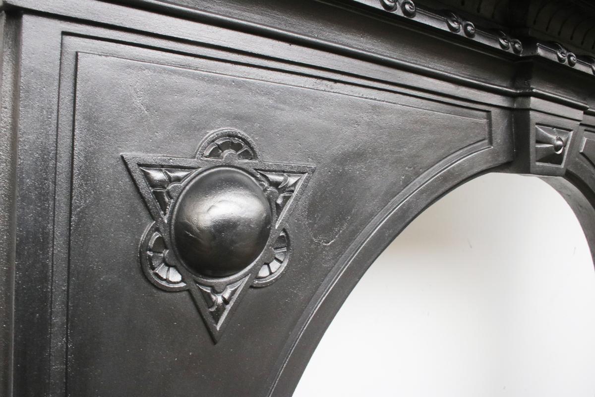 19th Century Victorian Arched Cast Iron Fireplace Surround 2