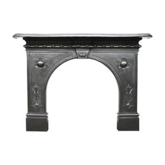 19th Century Victorian Arched Cast Iron Fireplace Surround