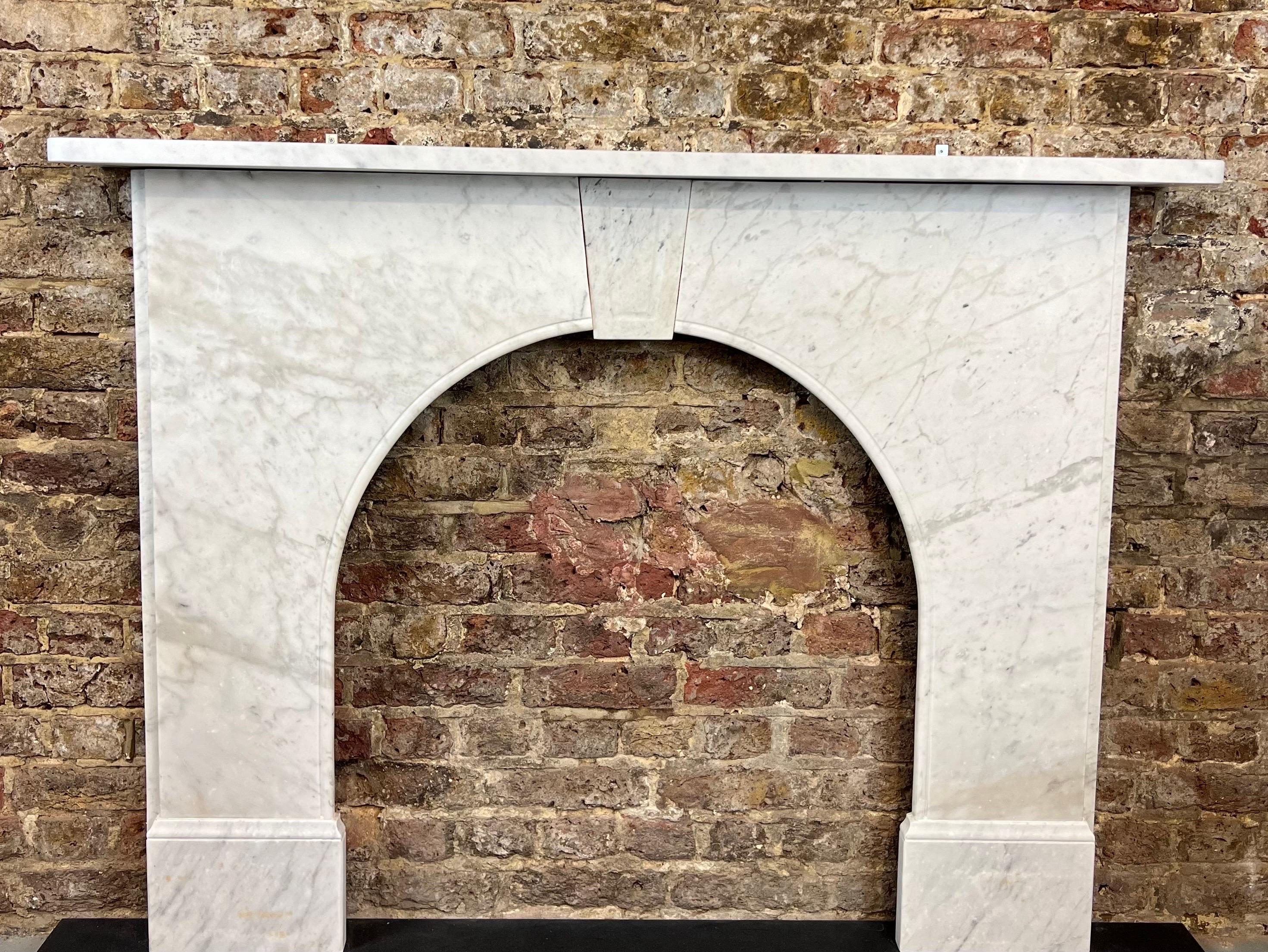 19th Century Victorian Arched Marble Fireplace Mantlepiece 5