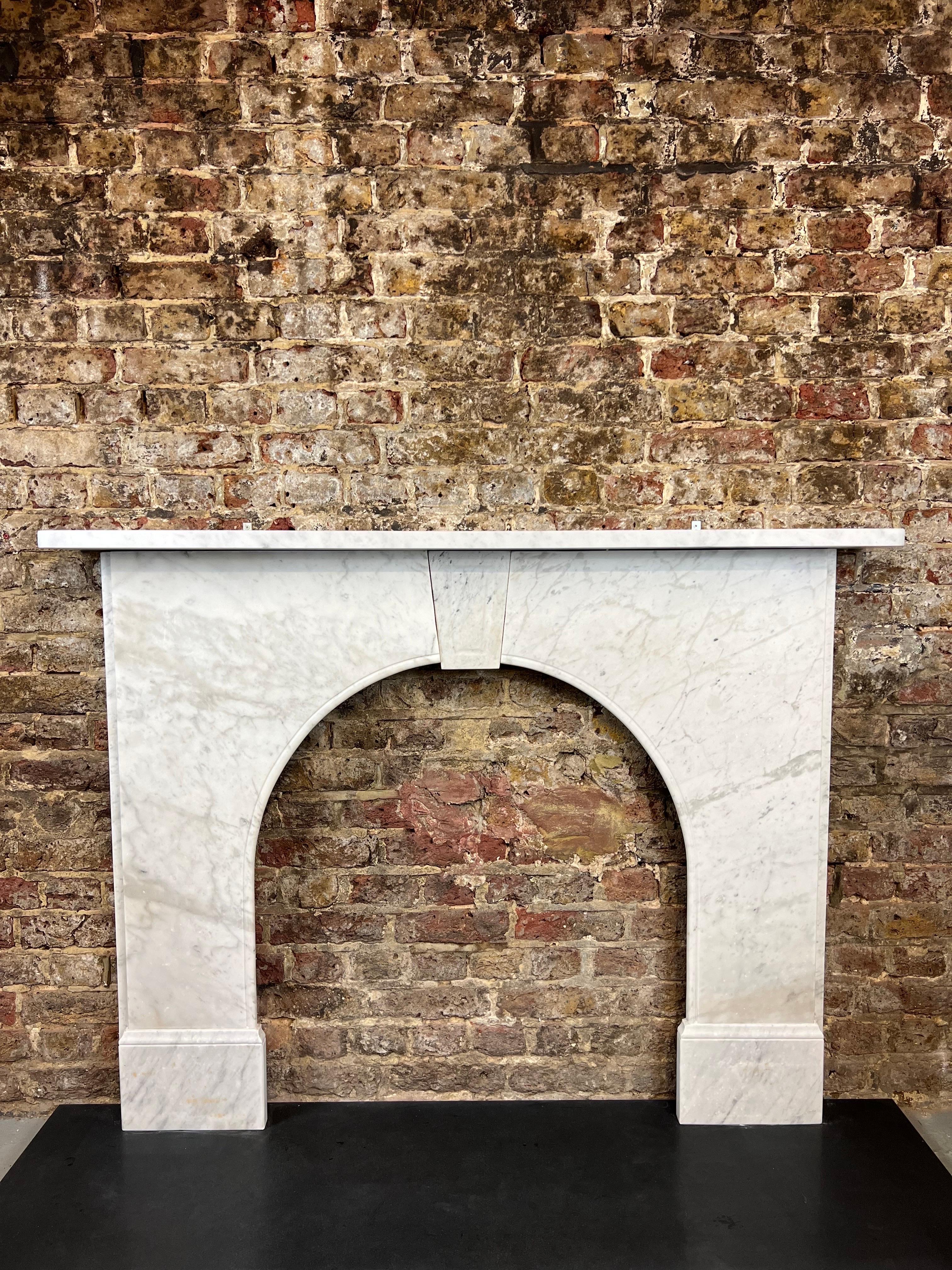 19th Century Victorian Arched Marble Fireplace Mantlepiece 7