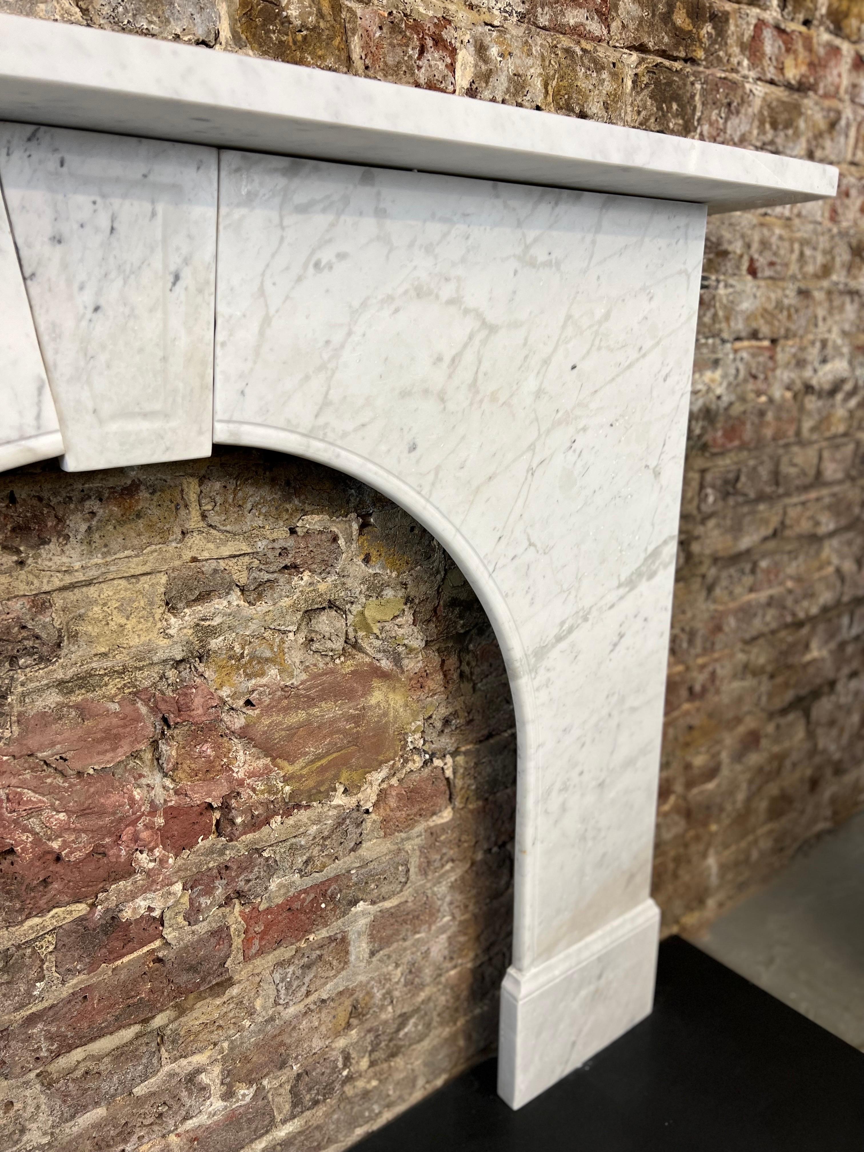 19th Century Victorian Arched Marble Fireplace Mantlepiece 8