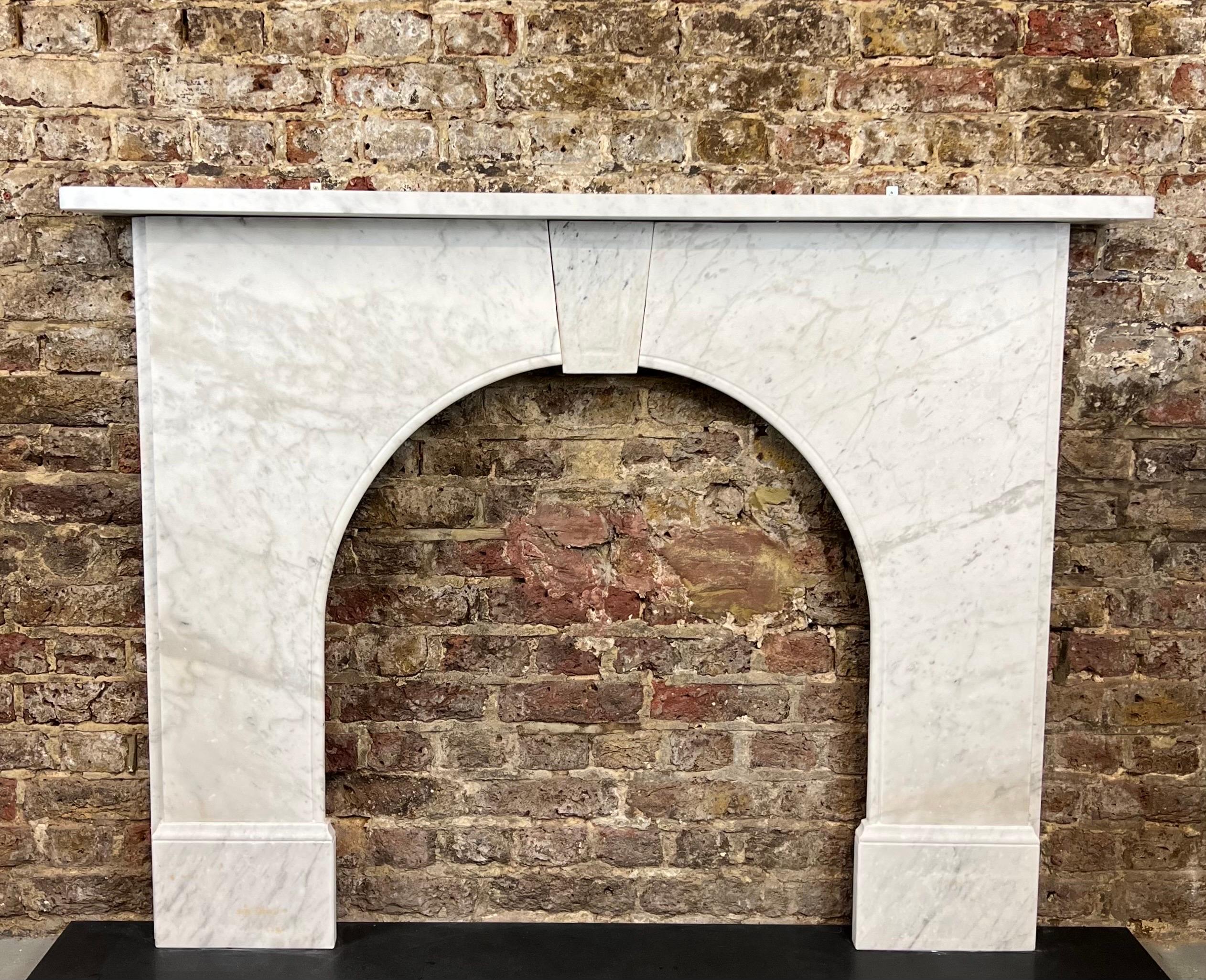 19th Century Victorian Arched Marble Fireplace Mantlepiece 9
