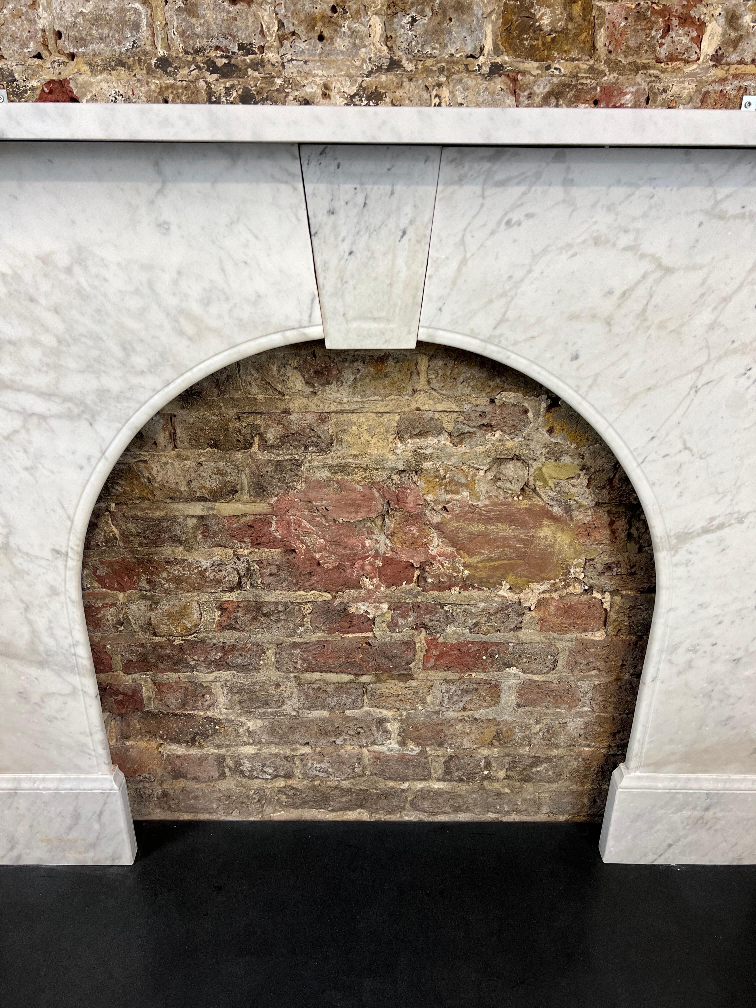 19th Century Victorian Arched Marble Fireplace Mantlepiece 10