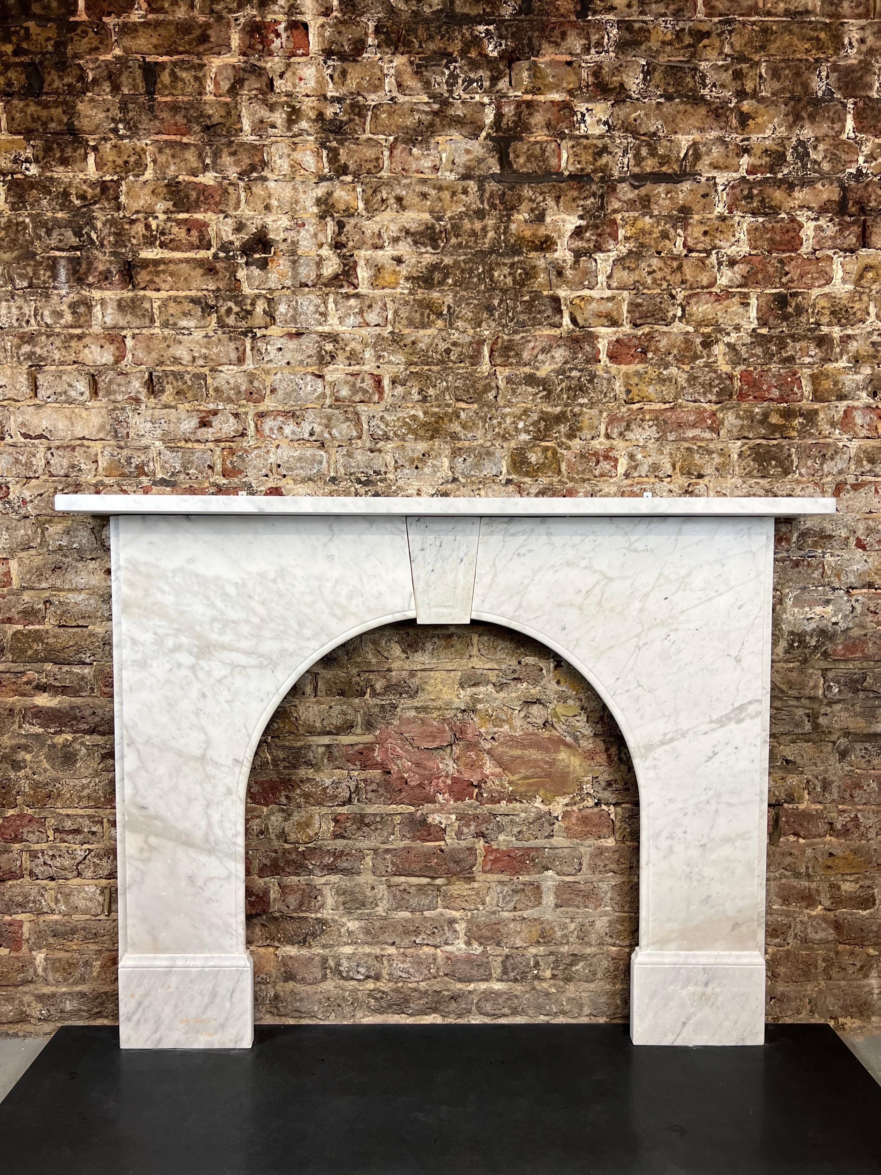 19th Century Victorian Arched Marble Fireplace Mantlepiece 11