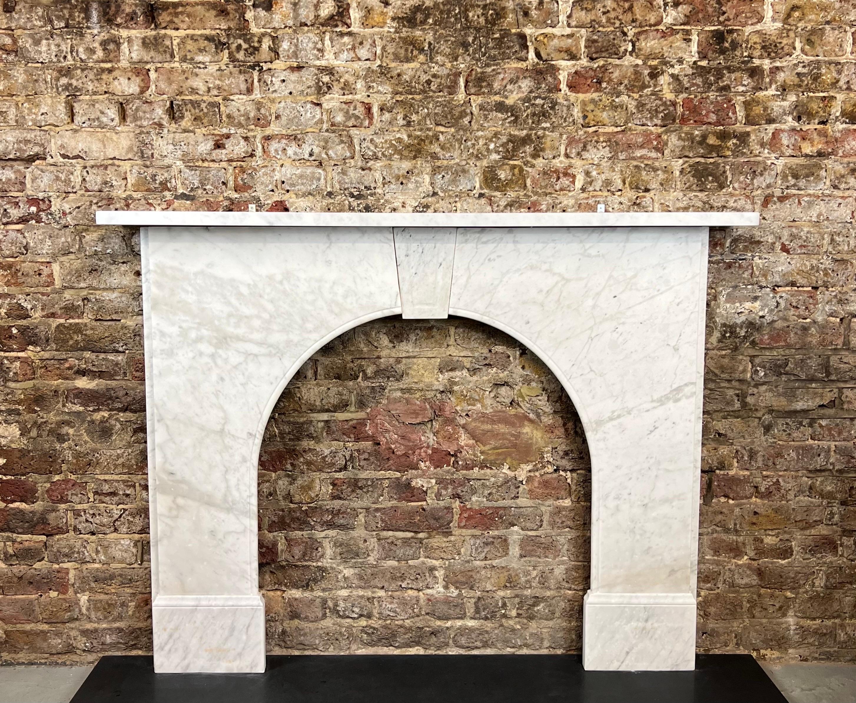 19th Century Victorian Arched Marble Fireplace Mantlepiece 12
