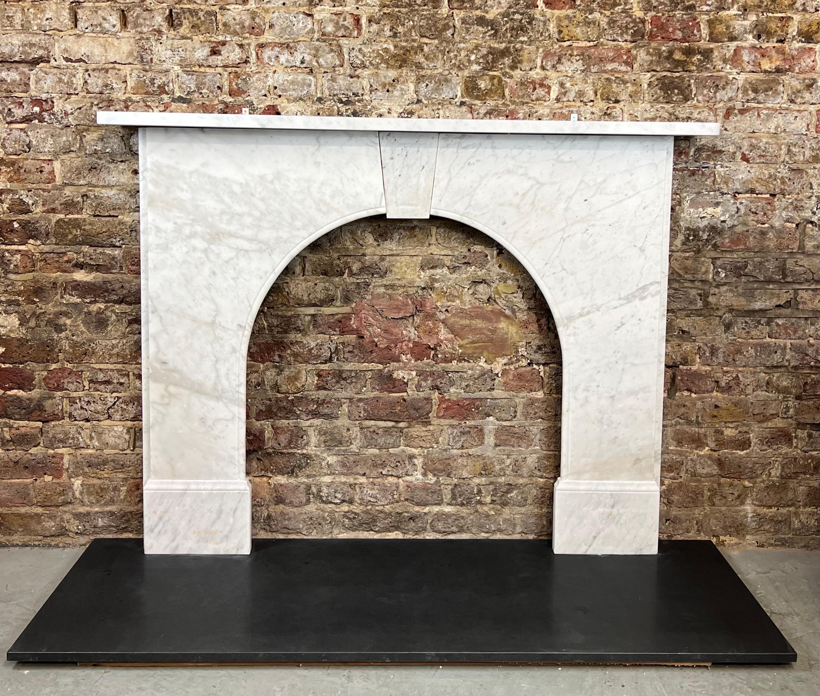 19th Century Victorian Arched Marble Fireplace Mantlepiece 13