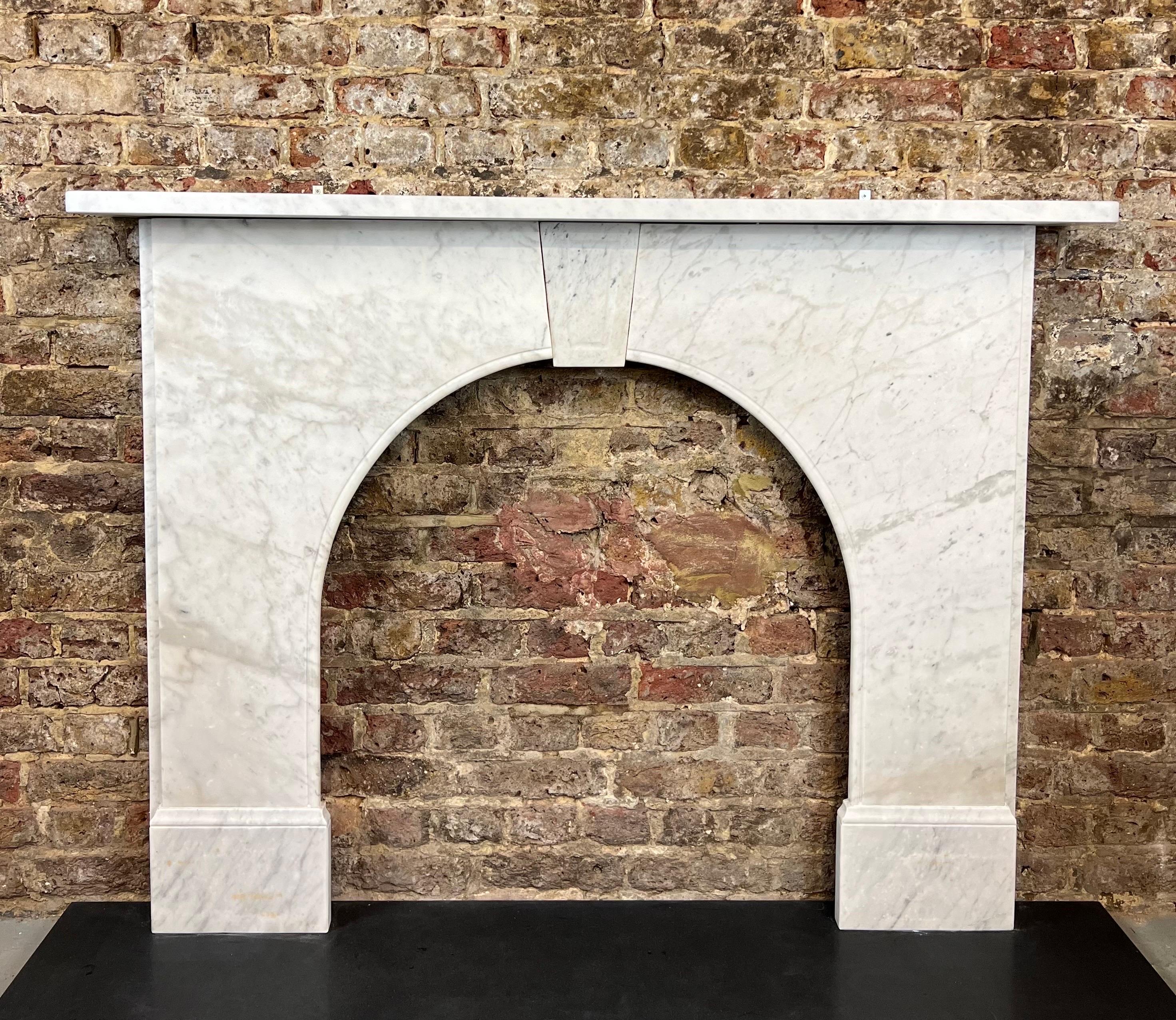 19th Century Victorian Arched Marble Fireplace Mantlepiece 14