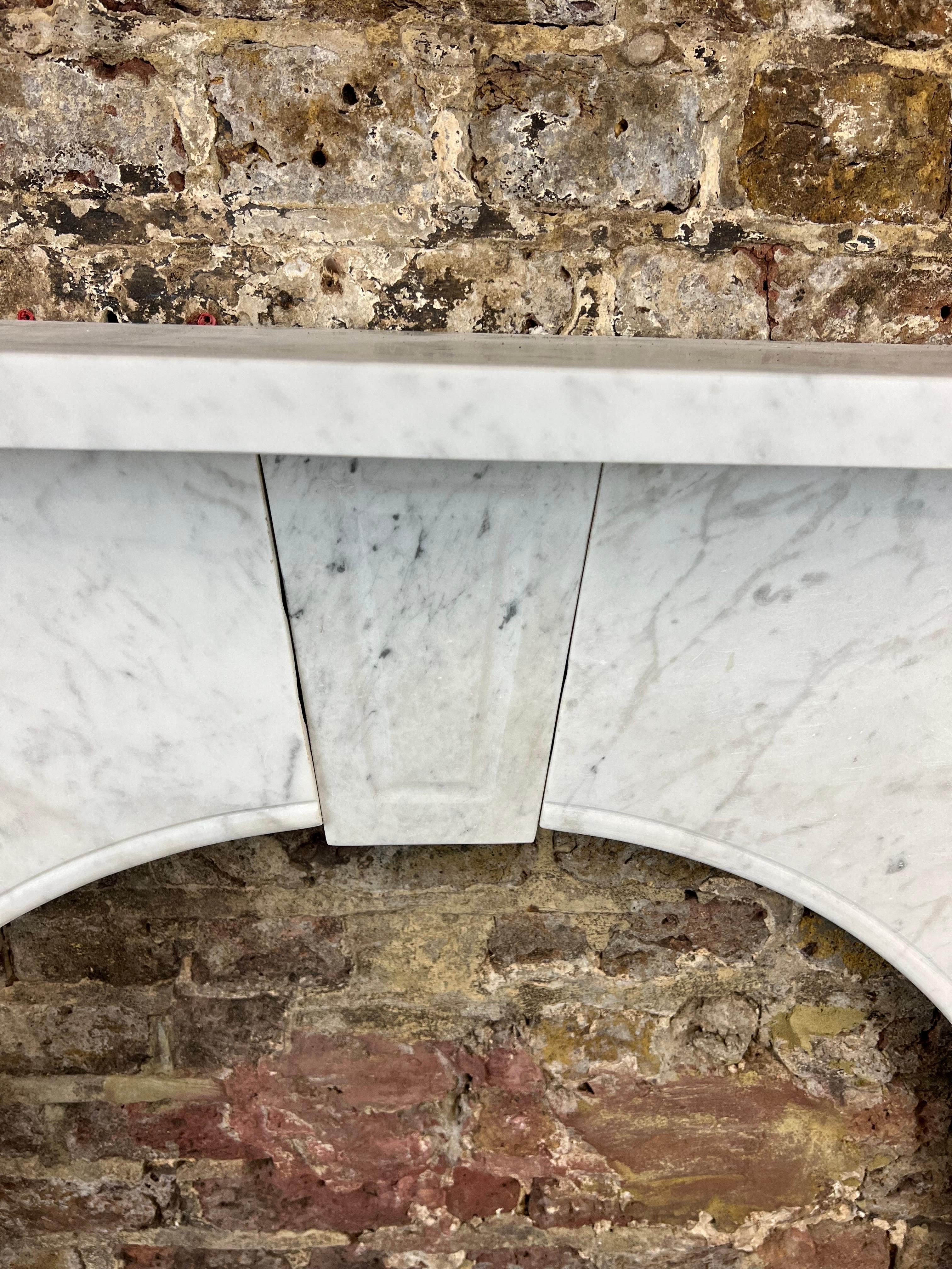 19th Century Victorian Arched Marble Fireplace Mantlepiece 1