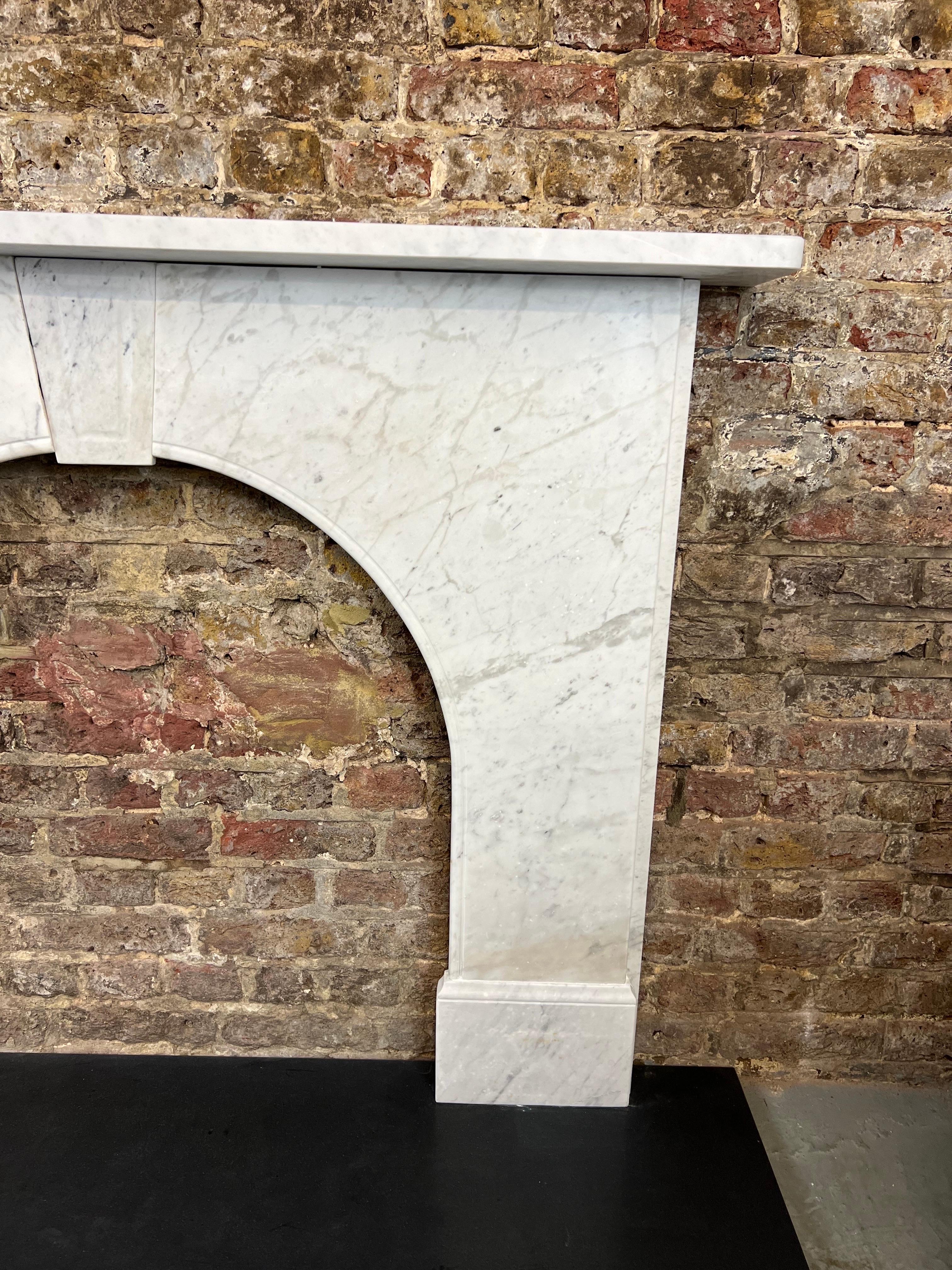 19th Century Victorian Arched Marble Fireplace Mantlepiece 4