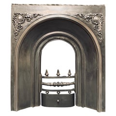 19th Century Victorian Arched Scottish Cast Iron Fireplace Insert