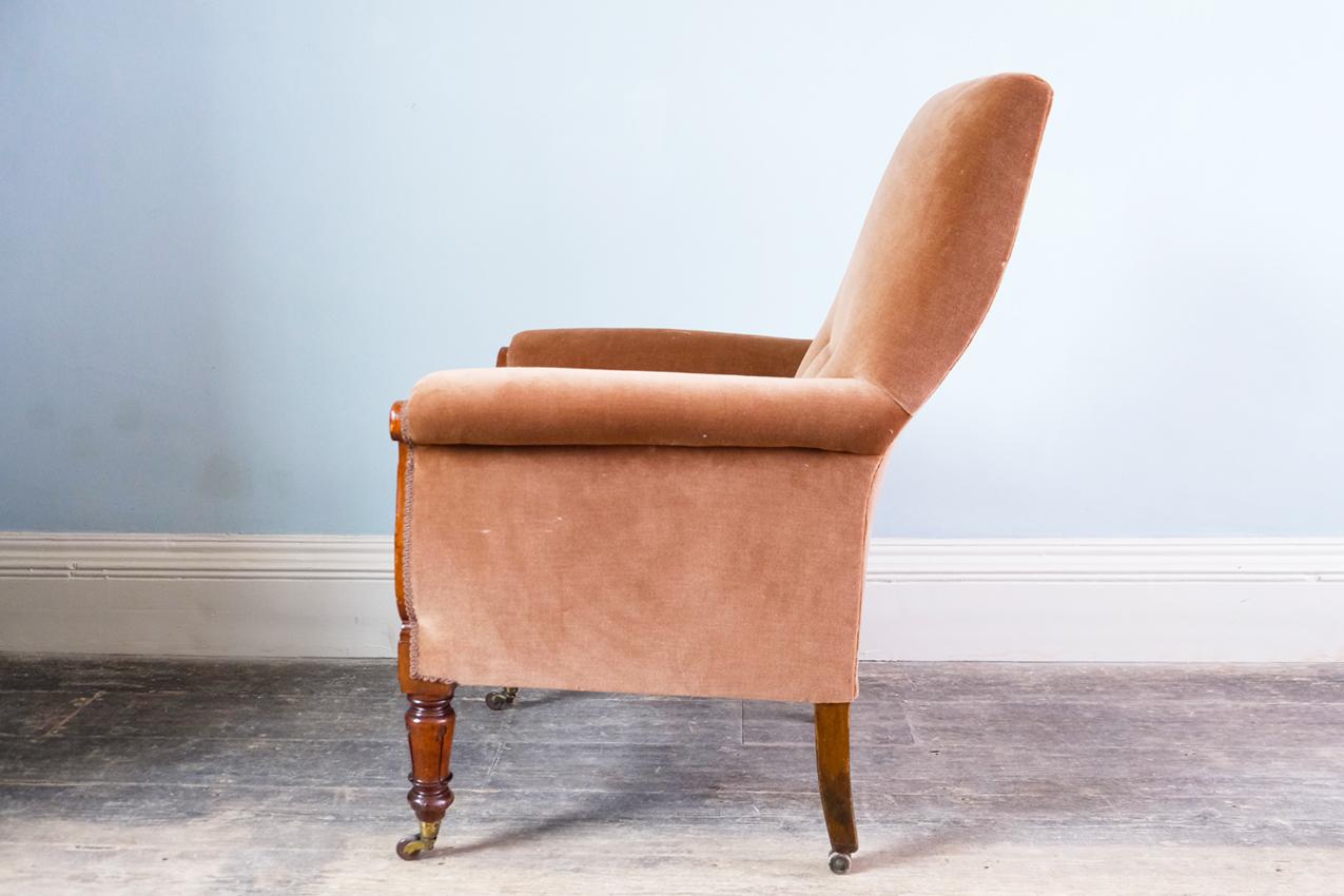 Viktorianischer Sessel des 19. Jahrhunderts, Mahagonigestell mit Polsterung im Angebot 2