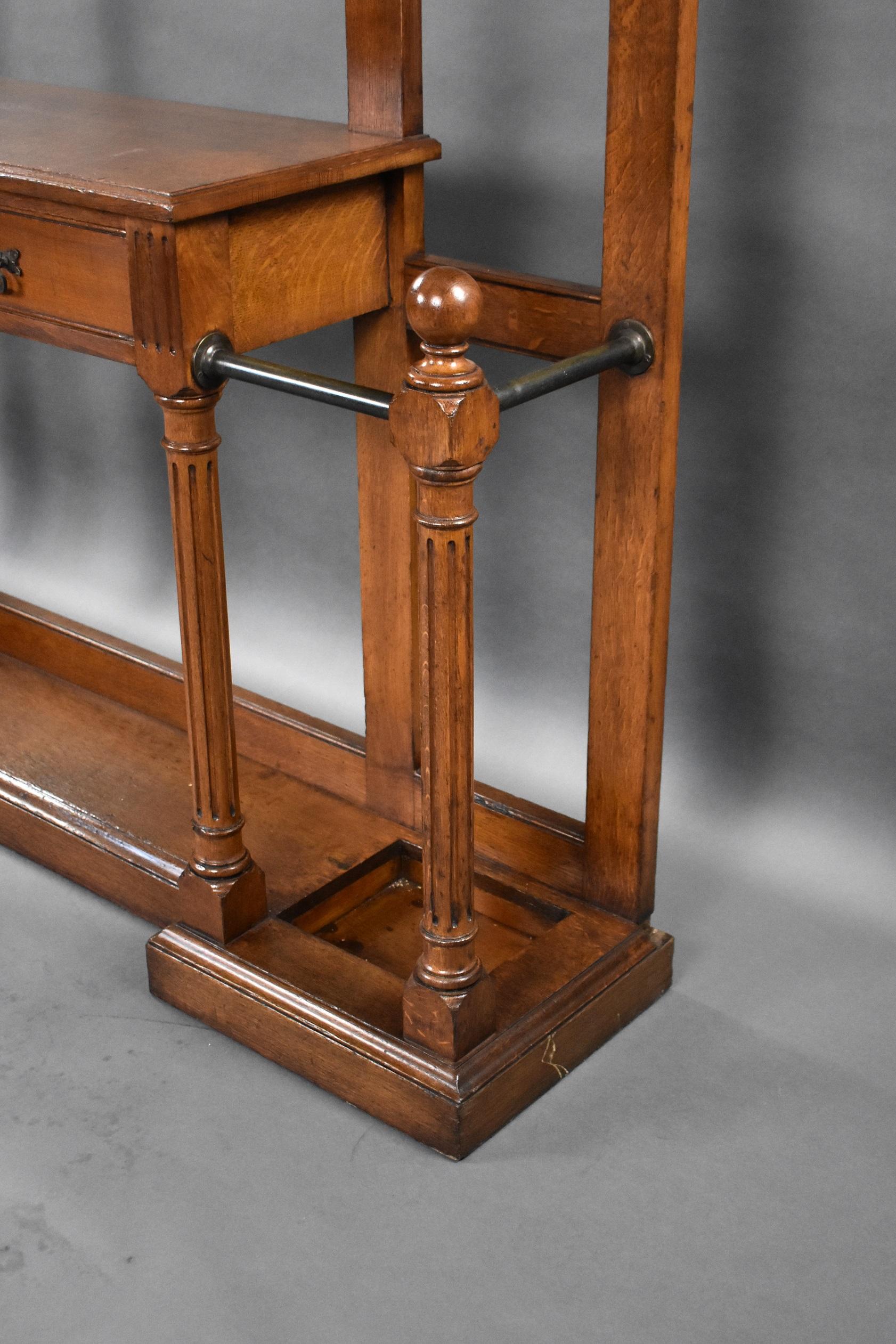 19th Century Victorian Arts and Crafts Oak Hallstand For Sale 2