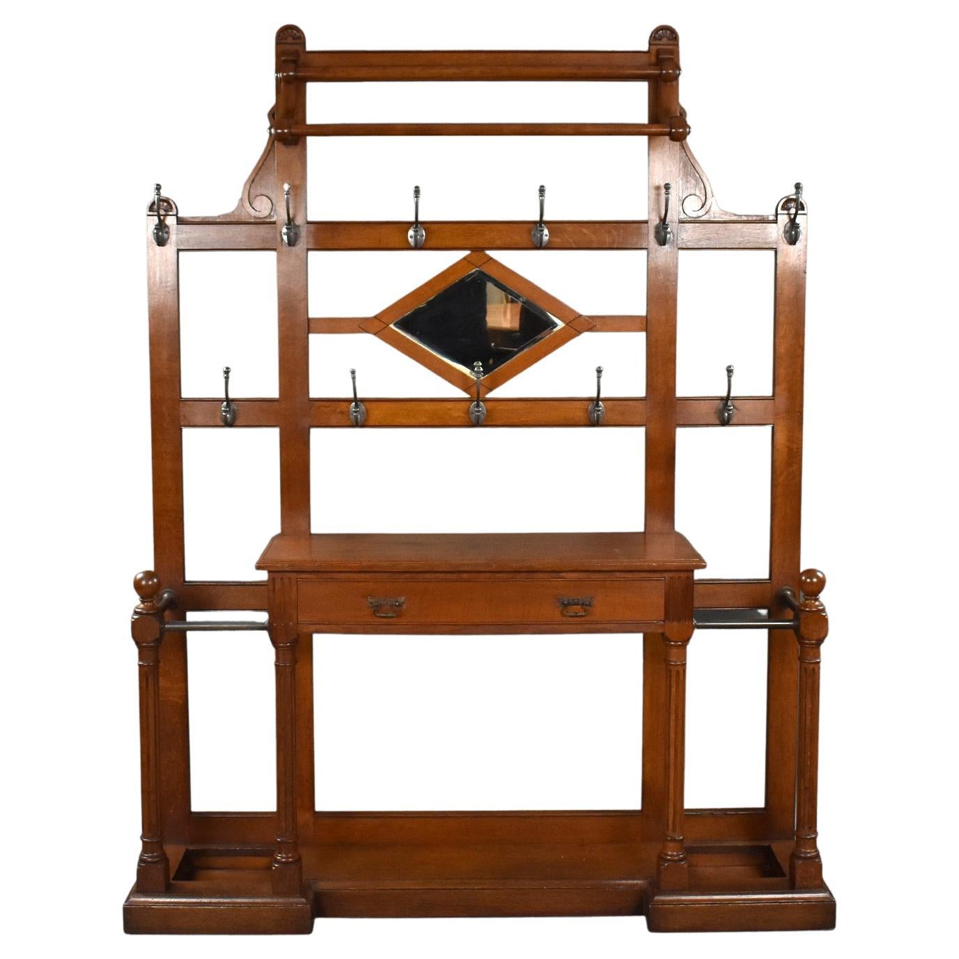 19th Century Victorian Arts and Crafts Oak Hallstand For Sale