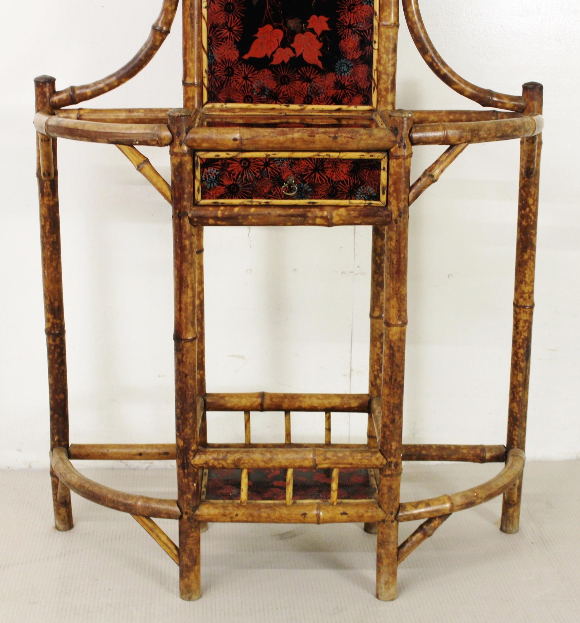 19th Century Victorian Bamboo Hall Stand For Sale 6