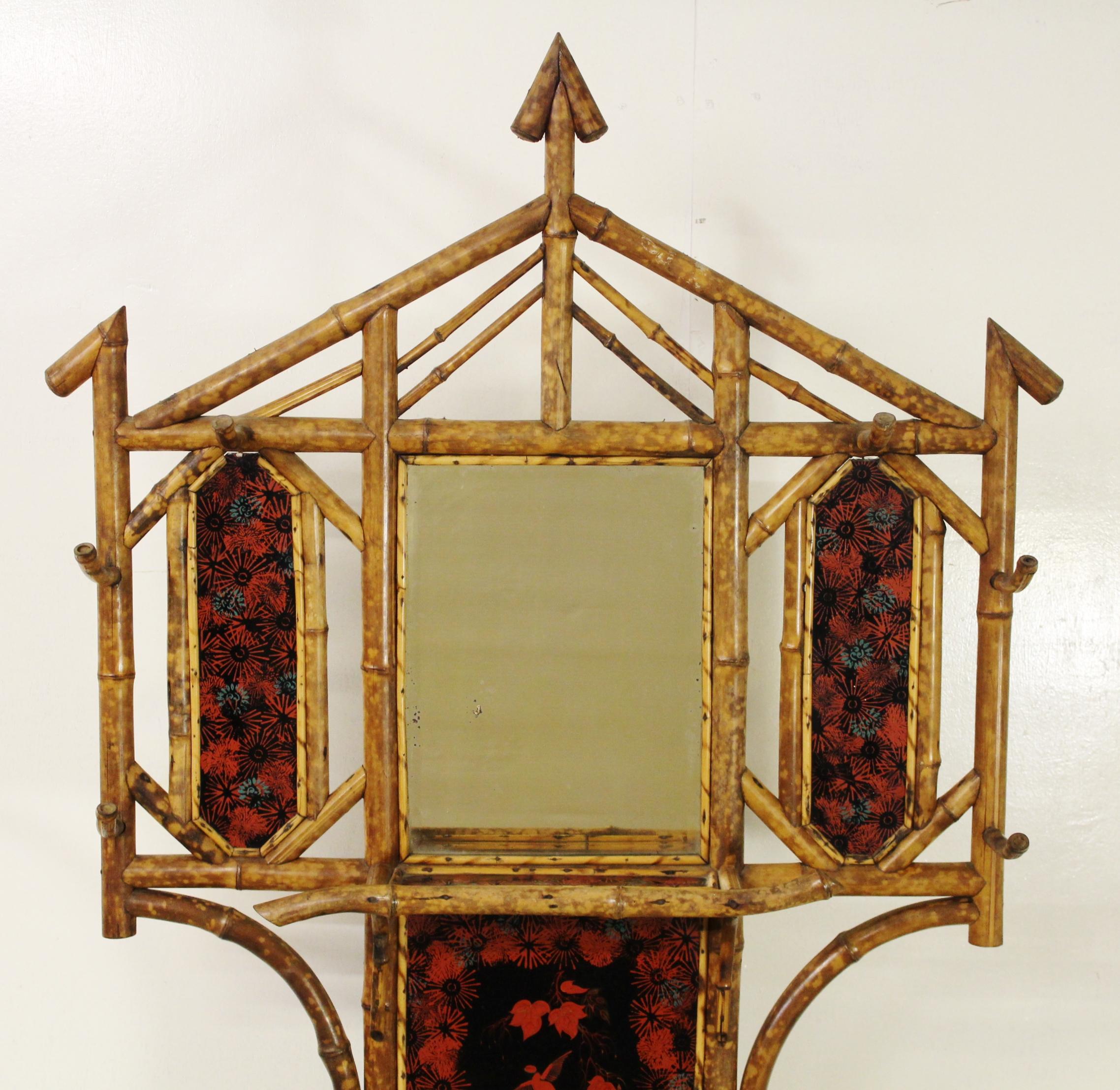 19th Century Victorian Bamboo Hall Stand For Sale 5